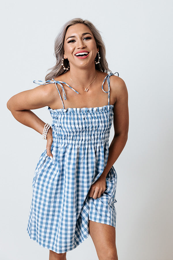Waterloo Gingham Dress In Blue • Impressions Online Boutique
