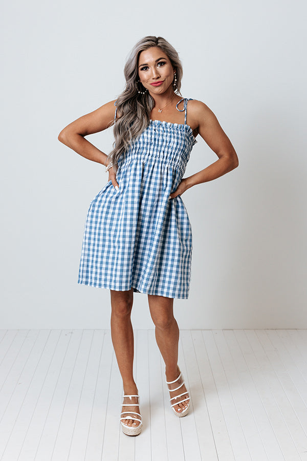 Waterloo Gingham Dress In Blue • Impressions Online Boutique