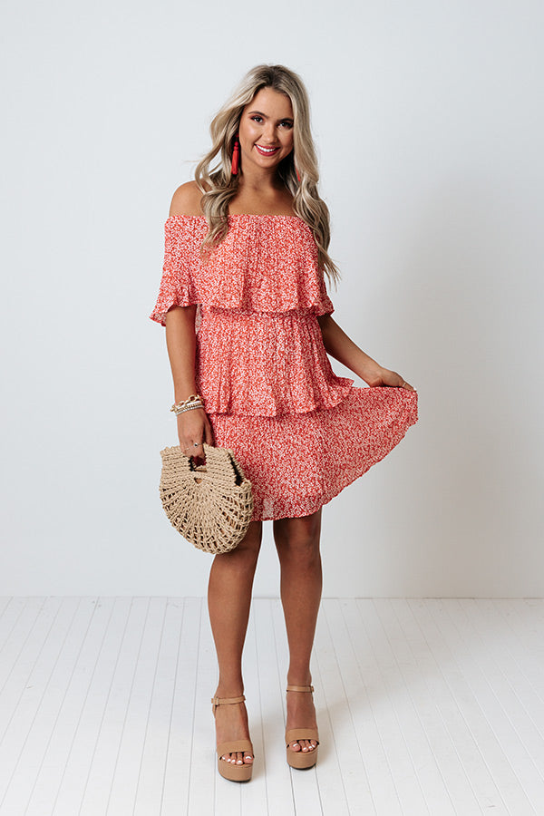 Marco Island Tiered Dress In Red Image - 3