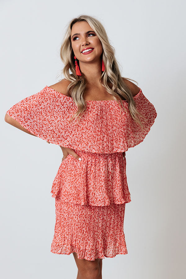 Marco Island Tiered Dress In Red Image - 2