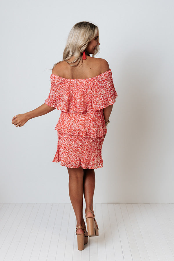 Marco Island Tiered Dress In Red Image - 4