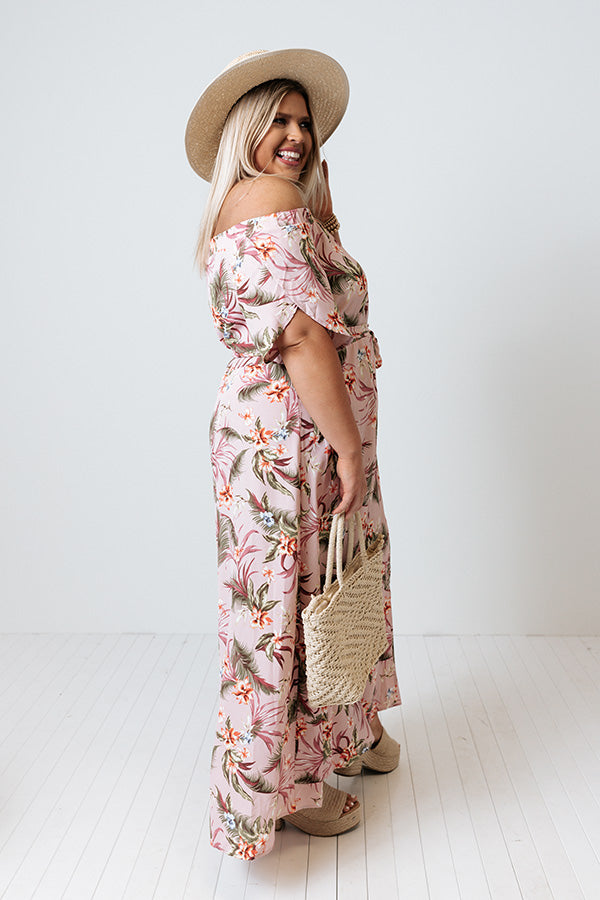 Santa Rosa Sunset Floral Maxi In Pink Curves Image - 4