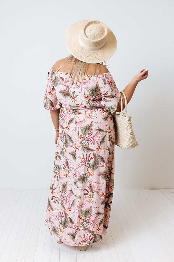 Santa Rosa Sunset Floral Maxi In Pink Curves Image - 5