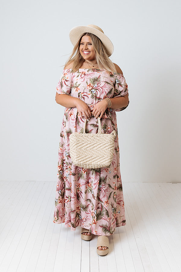 Santa Rosa Sunset Floral Maxi In Pink Curves Image - 1