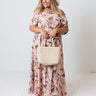 Santa Rosa Sunset Floral Maxi In Pink Curves Image - 1