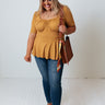 Secret Circle Top in Mustard Curves Image - 1