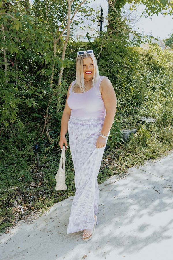 Malibu Cruise Stripe Pants In Purple Curves Image - 2