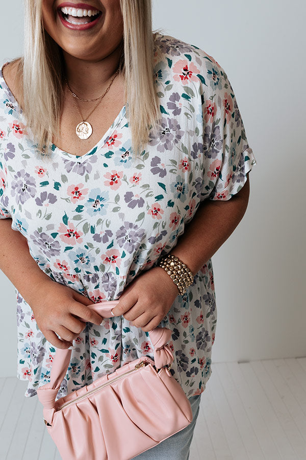 Inhale Happiness Shift Top In White Curves Image - 3