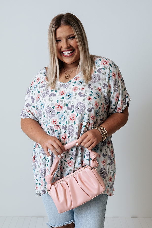 Inhale Happiness Shift Top In White Curves Image - 1