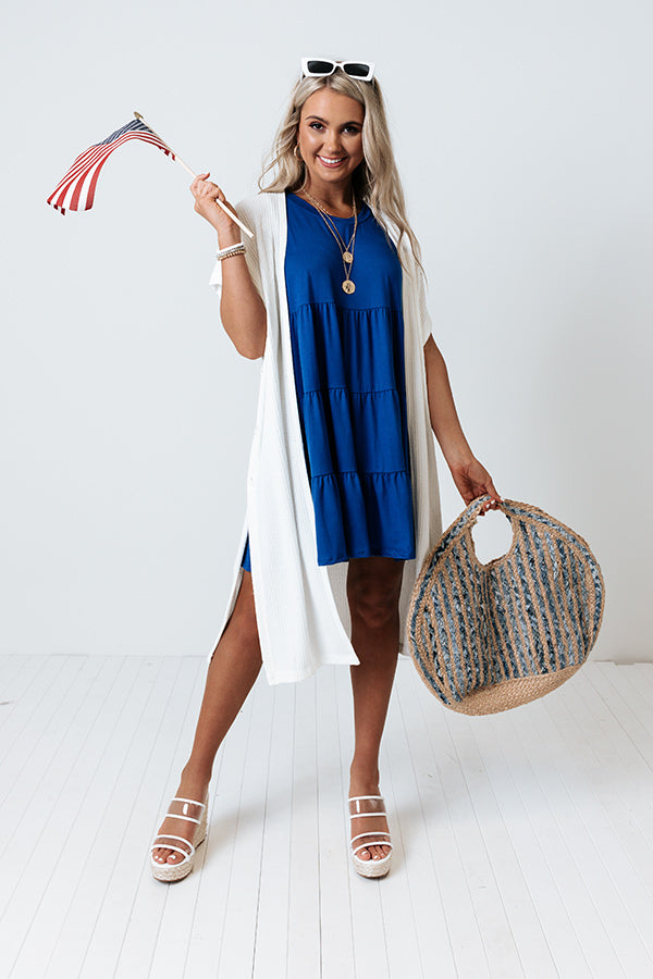 Apple Spiced Wishes Babydoll Dress In Royal Blue Image - 4