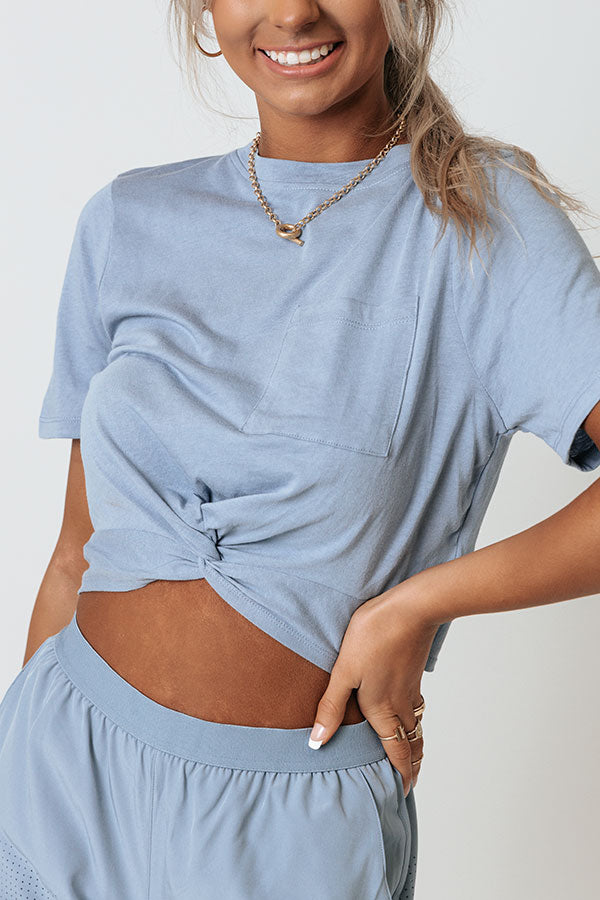 Refined Feelings Crop Top in Airy Blue Image - 3