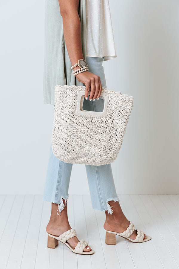 Bottomless Mimosas Knit Tote In Ivory