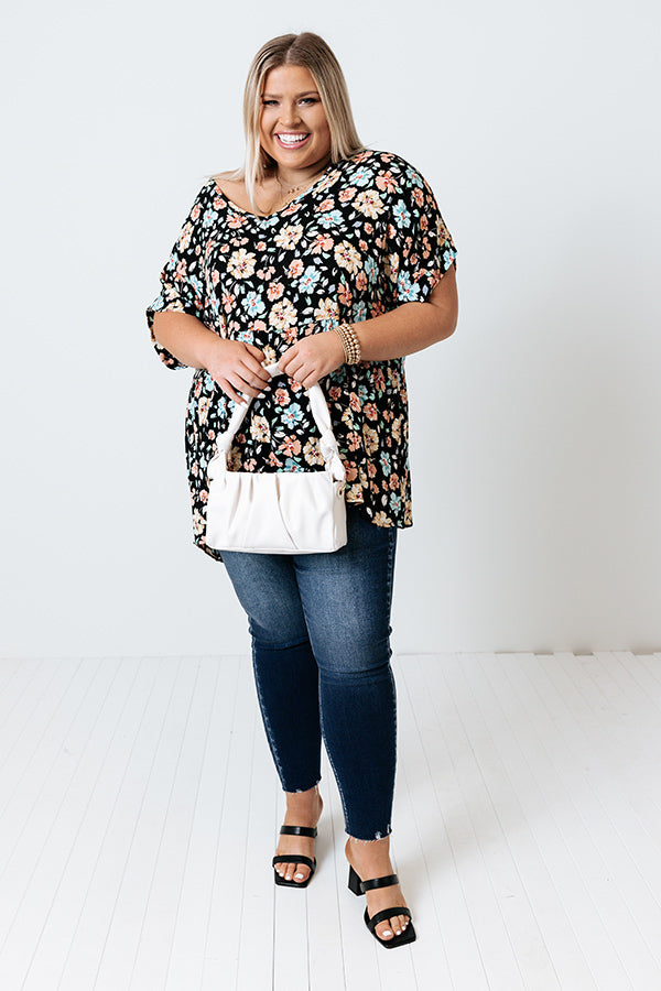 Inhale Happiness Shift Top In Black Curves Image - 3