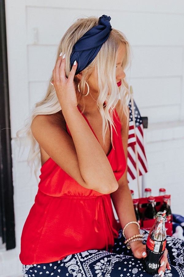 Style Lottery Scarf In Navy Image - 2