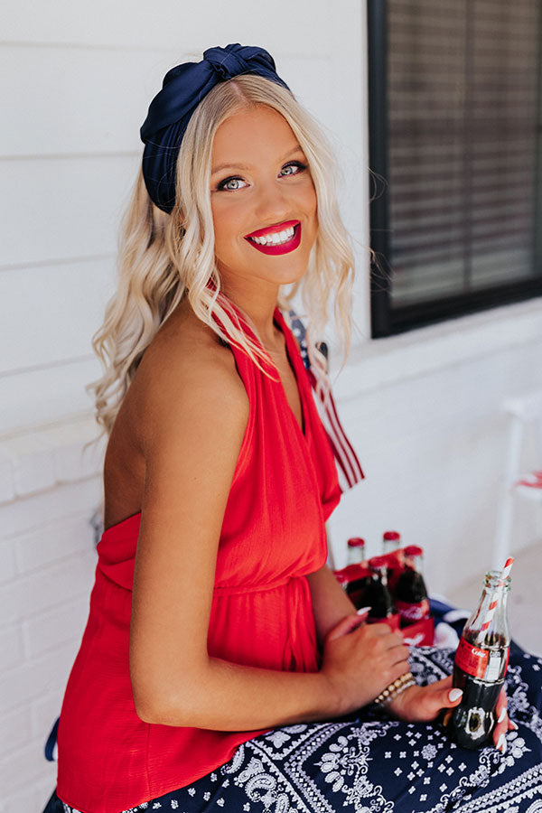 Style Lottery Scarf In Navy Image - 3