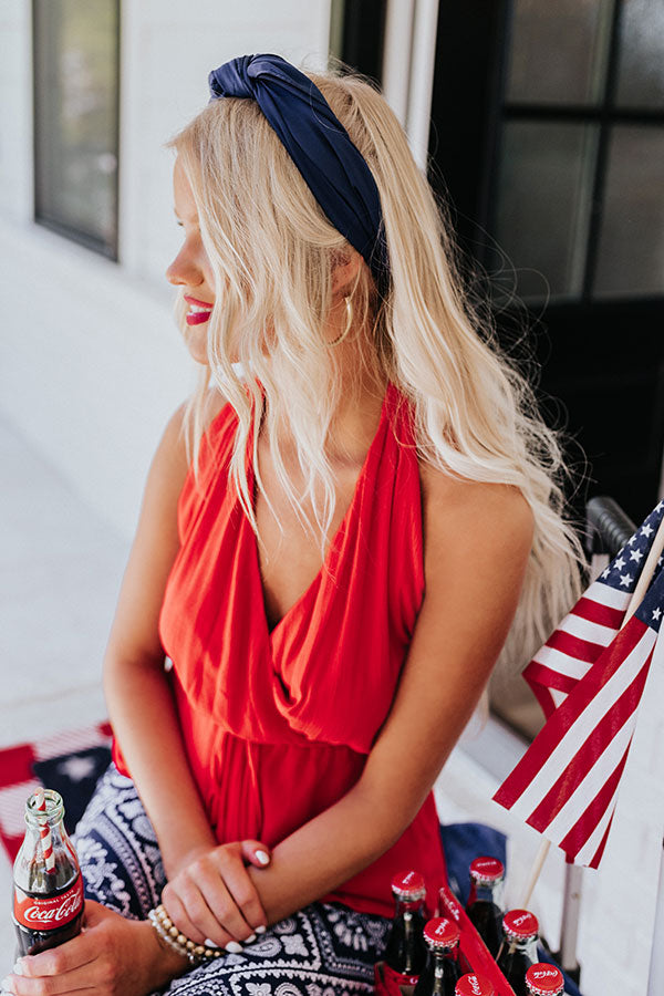 Style Lottery Scarf In Navy Image - 4