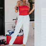 Parisian Countryside High Waist Joggers In White Image - 1