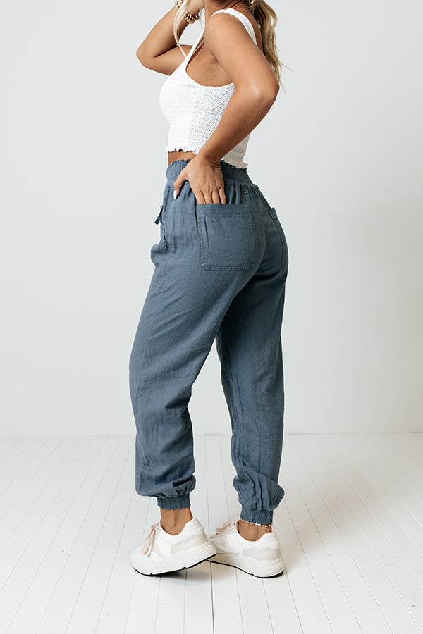 Parisian Countryside High Waist Joggers In Riverside Image - 5