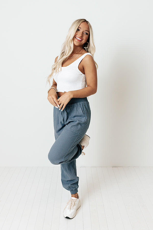 Parisian Countryside High Waist Joggers In Riverside Image - 4