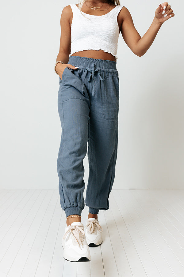 Parisian Countryside High Waist Joggers In Riverside Image - 2