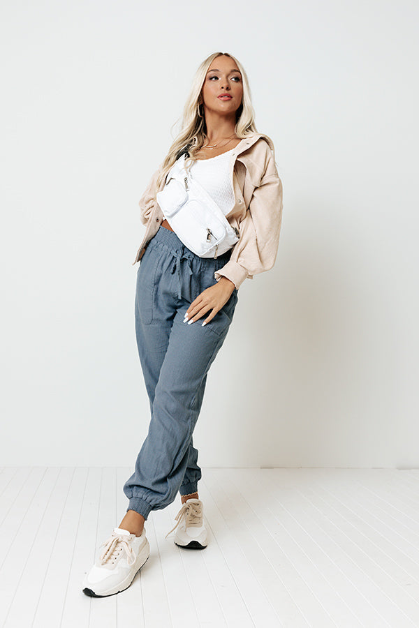 Parisian Countryside High Waist Joggers In Riverside Image - 1