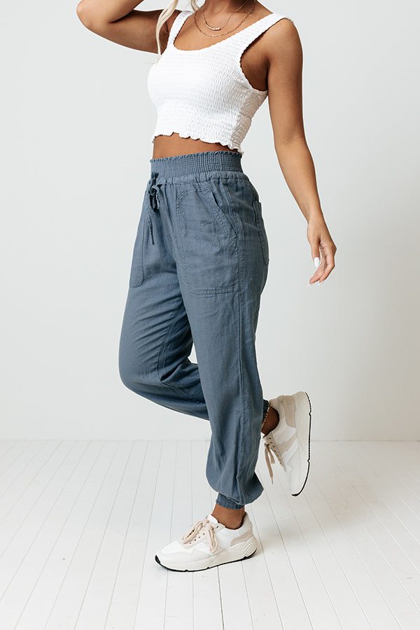 Parisian Countryside High Waist Joggers In Riverside Image - 3