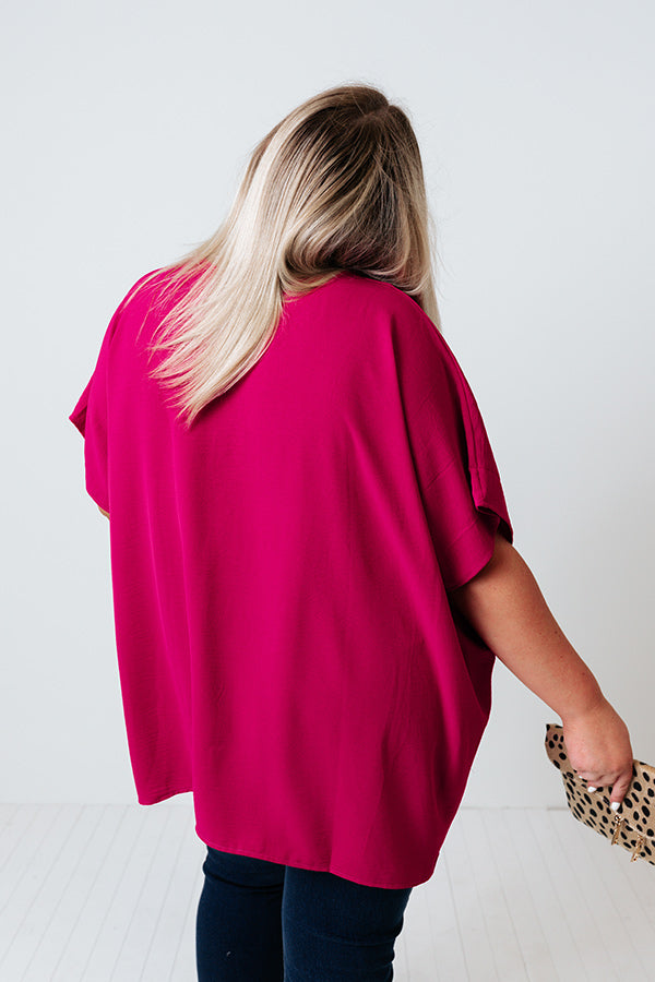 Just For Tonight Shift Top In Fuchsia Curves Image - 5