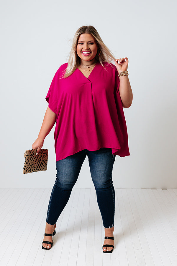 Just For Tonight Shift Top In Fuchsia Curves Image - 1