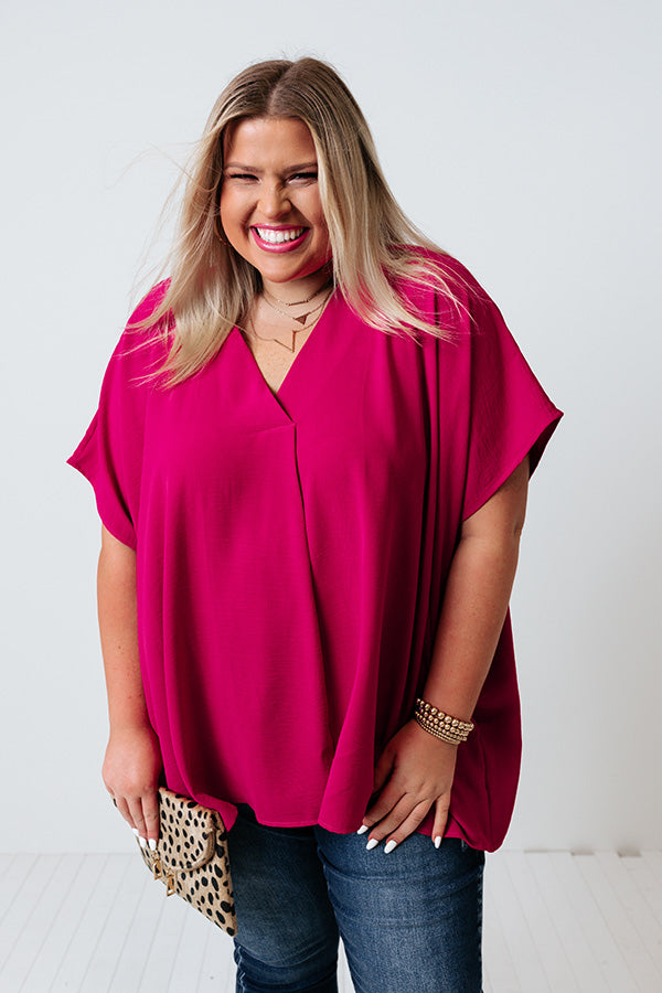 Just For Tonight Shift Top In Fuchsia Curves Image - 3