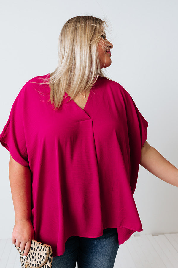 Just For Tonight Shift Top In Fuchsia Curves Image - 4