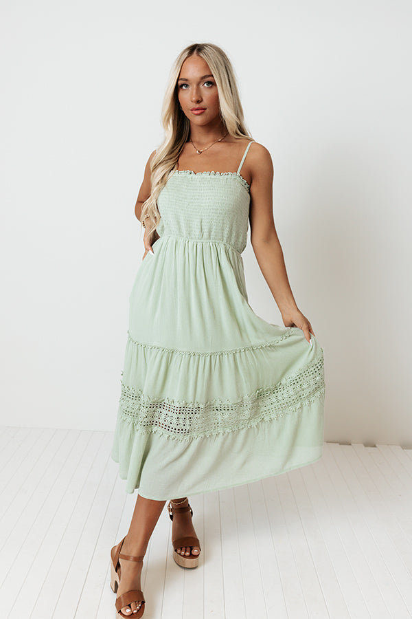 Try Your Best Smocked Midi Dress Image - 3