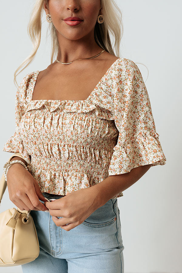 Romantic Twist Floral Crop Top Image - 3