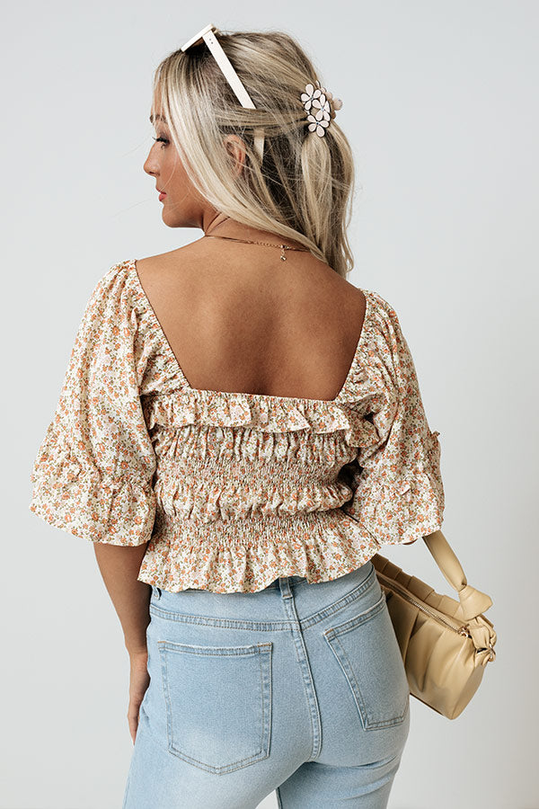 Romantic Twist Floral Crop Top Image - 5