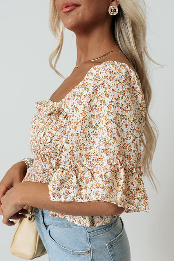 Romantic Twist Floral Crop Top Image - 4