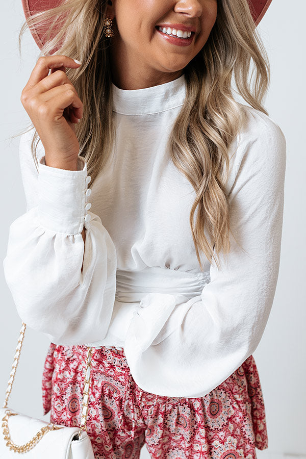 L.A. Date Night Satin Top In White Image - 5