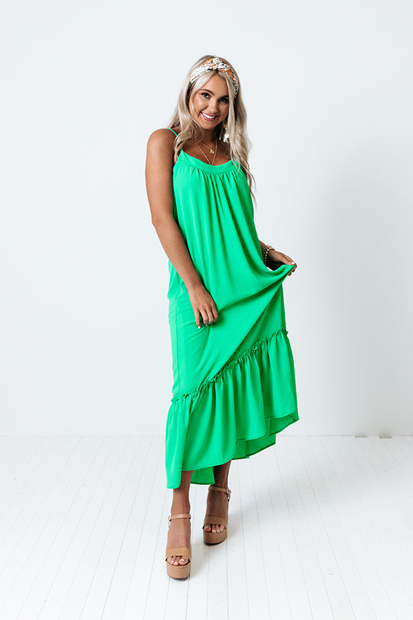 Villa Babe Midi In Kelly Green Image - 3