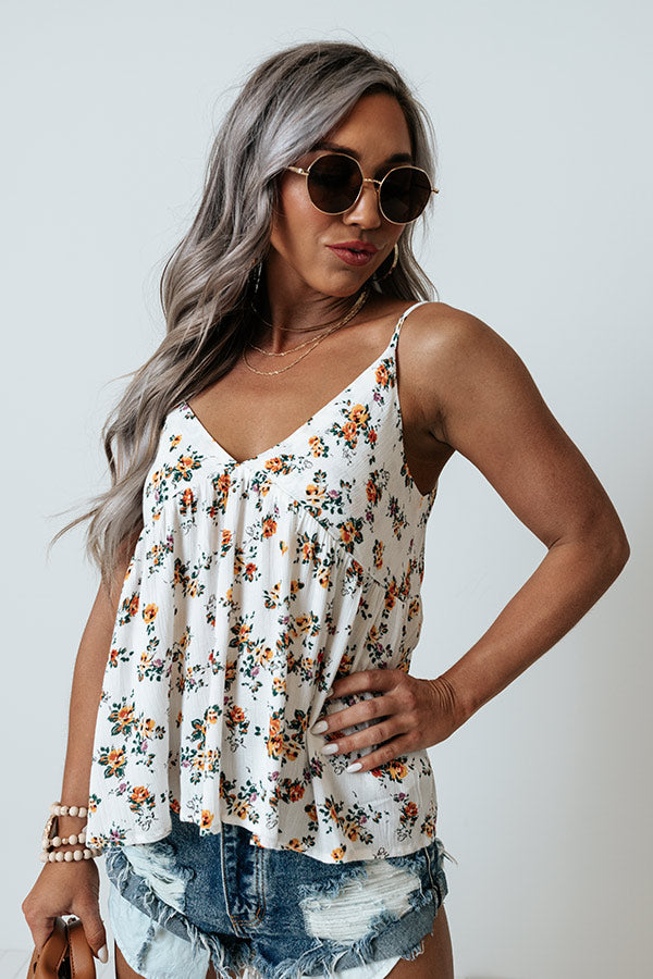 Sunning In Style Floral Tank • Impressions Online Boutique