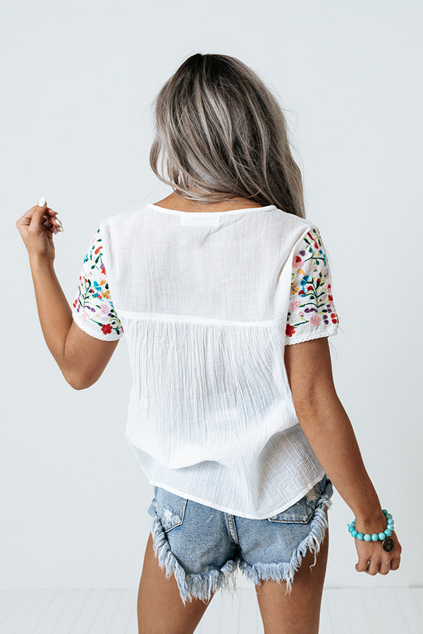 Garden Villa Embroidered Top Image - 4