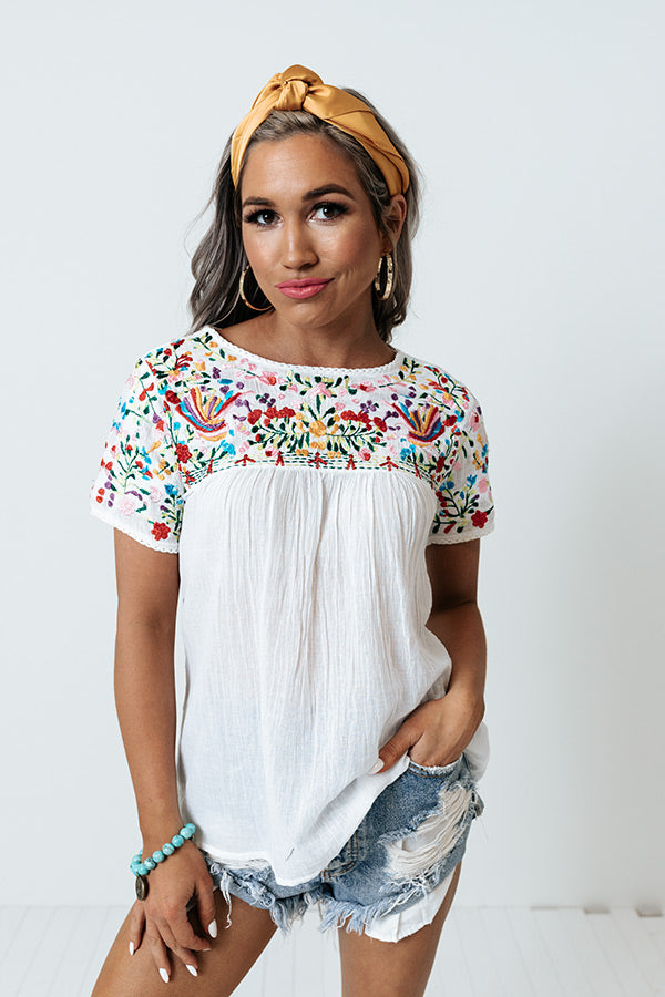 Garden Villa Embroidered Top Image - 3