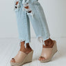 The Mariposa Faux Leather Wedge In Natural Image - 1