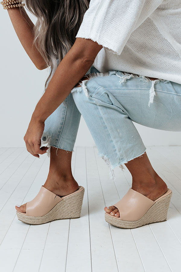 The Mariposa Faux Leather Wedge In Natural Image - 2
