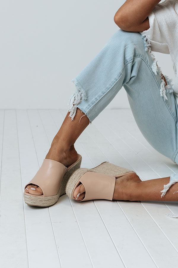 The Mariposa Faux Leather Wedge In Natural Image - 3