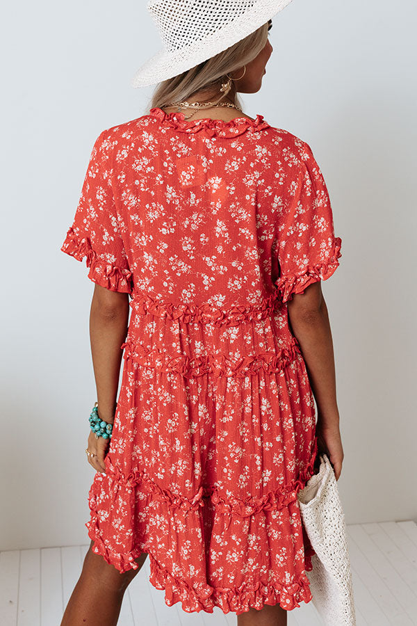 Certified Sweet Floral Babydoll Dress In Scarlet • Impressions Online