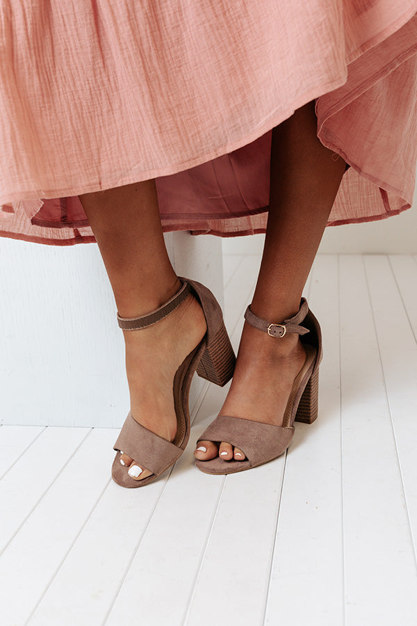 The Giada Faux Suede Heel In Taupe Image - 3