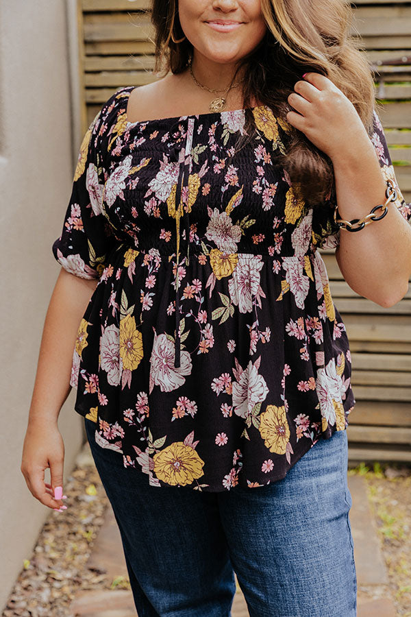 Princeton Posh Floral Top In Black   Curves Image - 4