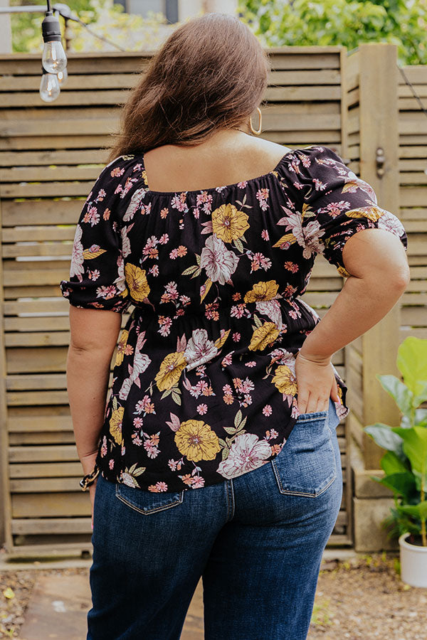 Princeton Posh Floral Top In Black   Curves Image - 5