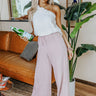 The Banks High Waist Linen-Blend Pants In Blush Image - 1