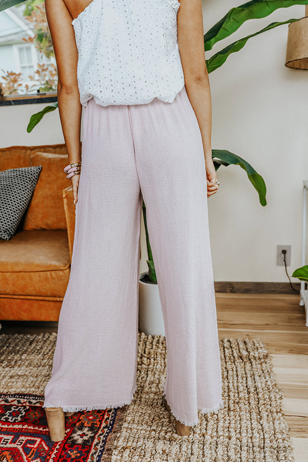 The Banks High Waist Linen-Blend Pants In Blush Image - 5