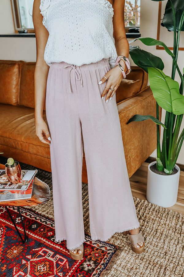 The Banks High Waist Linen-Blend Pants In Blush Image - 2