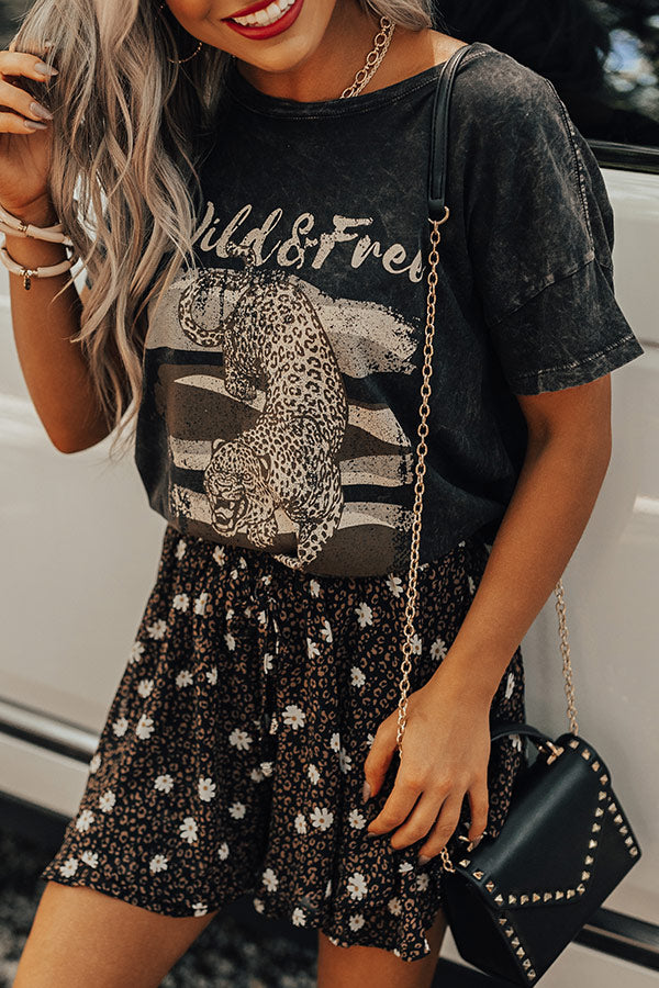 Wild And Free Stone-Wash Vintage Tee Image - 1